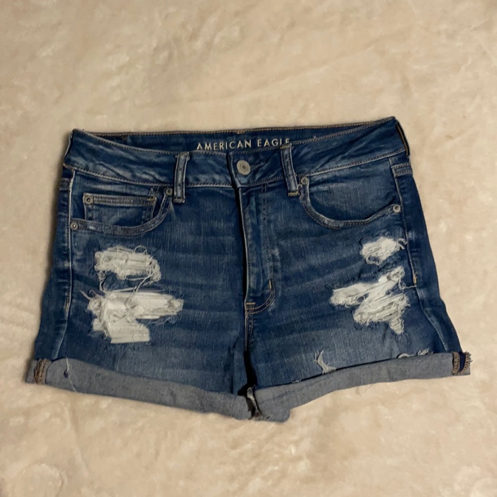 AEO Hi-Rise Shortie Jean Shorts Sz 12